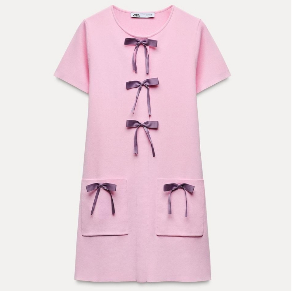NWT Zara knit dress with bows